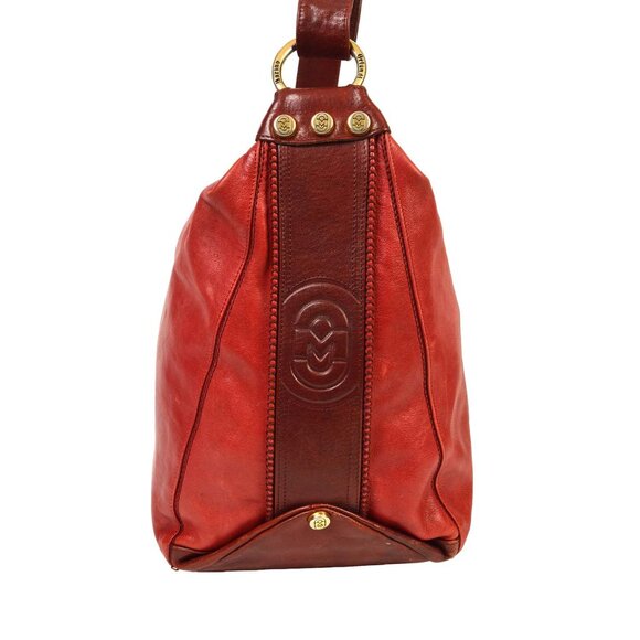 Marino Orlandi Large Dark Red Leather Bucket Bag Made in Italy - Picture 8 of 17